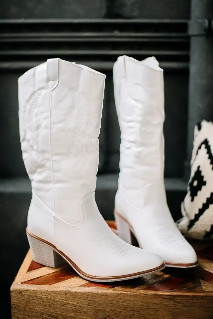 Getting Wilder White Boots