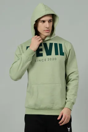 Go Devil Since 2020 Printed Green Hoodie for Men