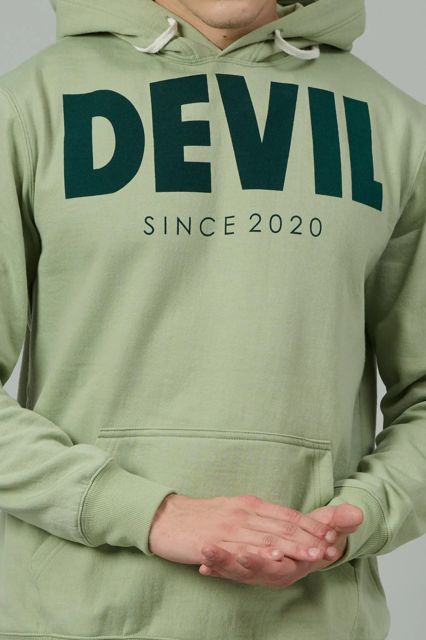 Go Devil Since 2020 Printed Green Hoodie for Men