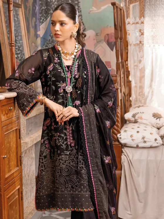 Gul Ahmed Premium Embroidered Swiss Voile Unstitched 3Pc Suit LSV-42018