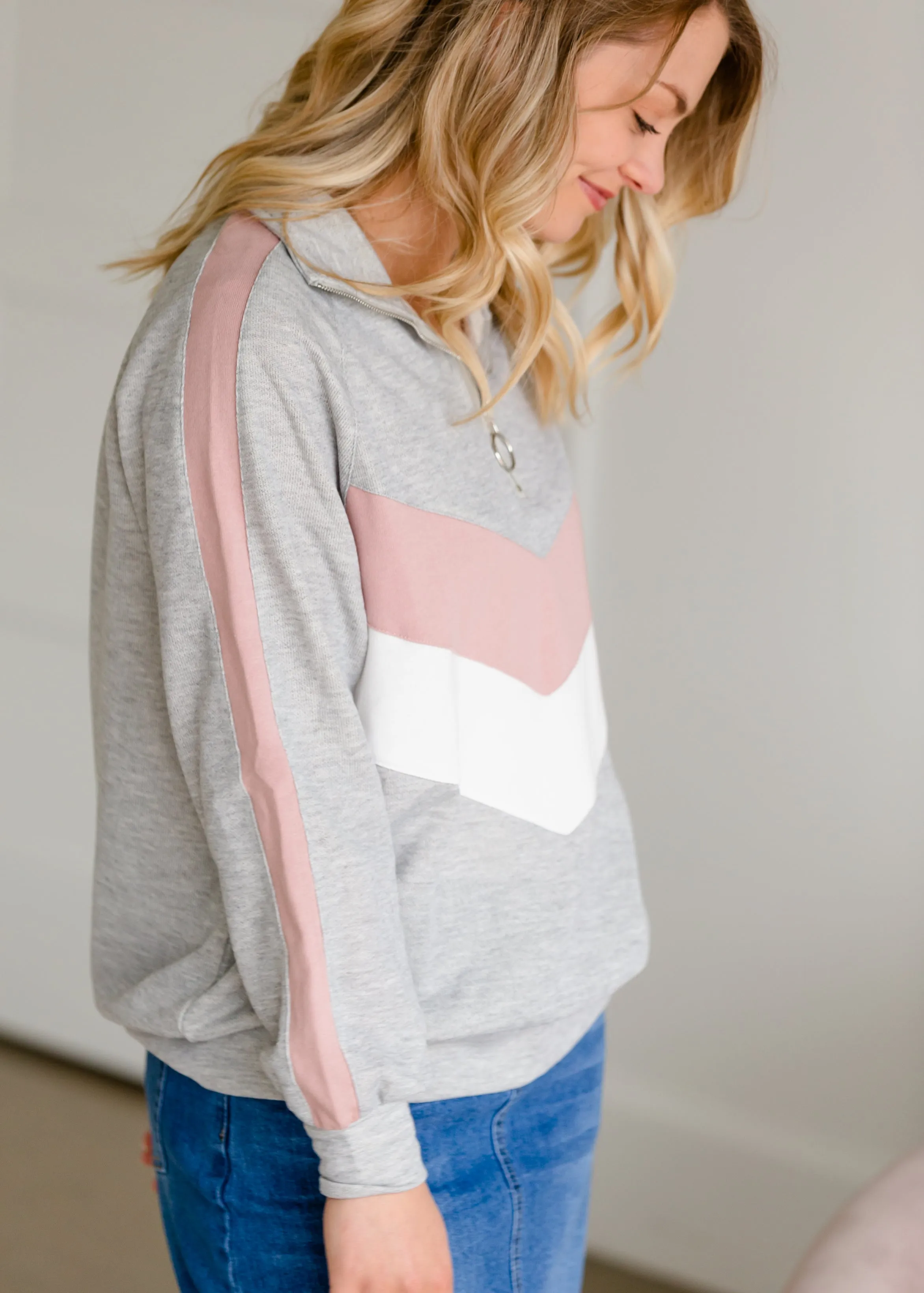 Hacci 3/4 Zip Pullover Top - FINAL SALE