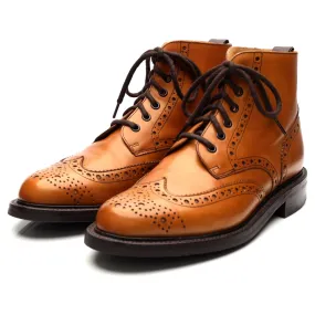 'Harrison' Tan Brown Leather Brogue Boots UK 9 F