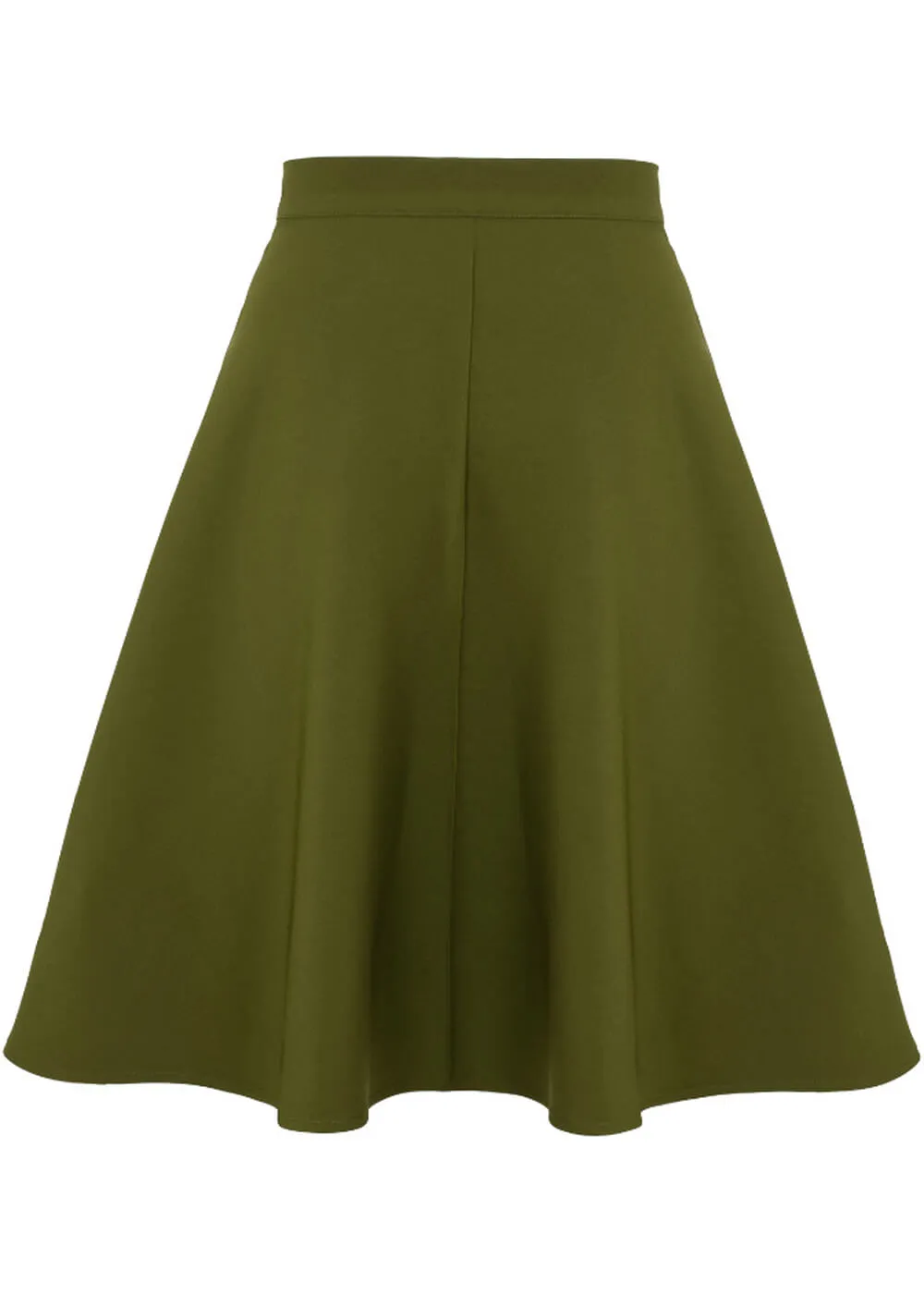 Hell Bunny Ravenwood 40's Swing Skirt Khaki Green