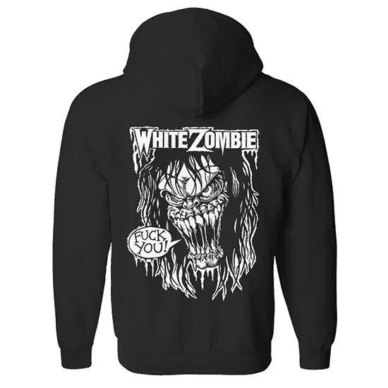 Hoodie - White Zombie - F You - Zip