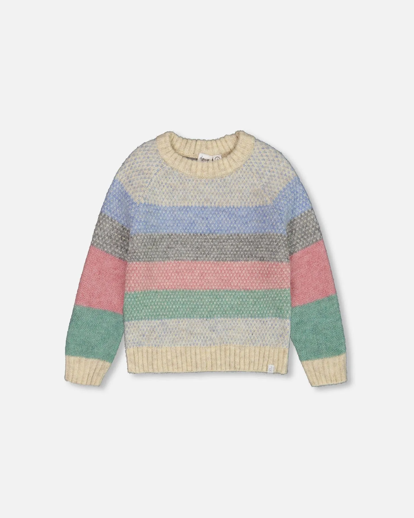 Horizontal Stripe Sweater Beige, Blue And Pink