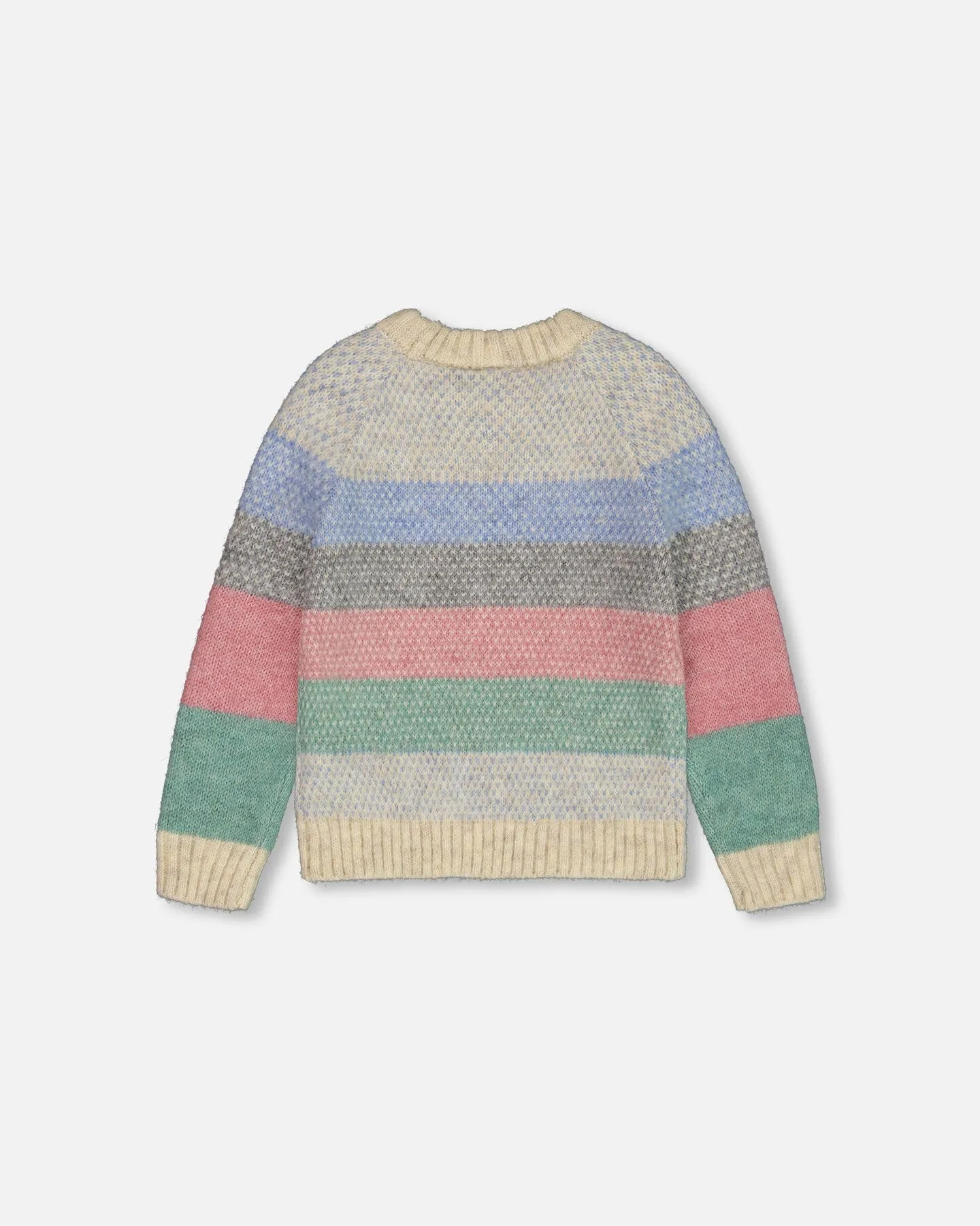 Horizontal Stripe Sweater Beige, Blue And Pink