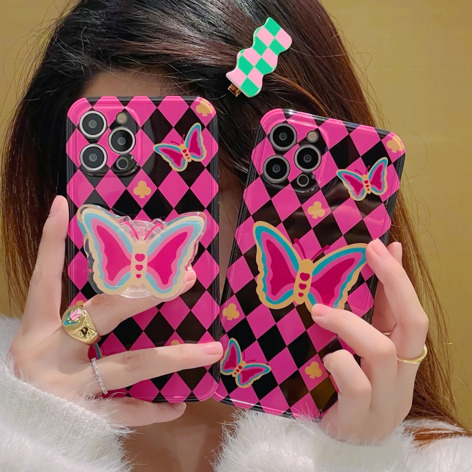 Hot Pink Butterfly Phone Case