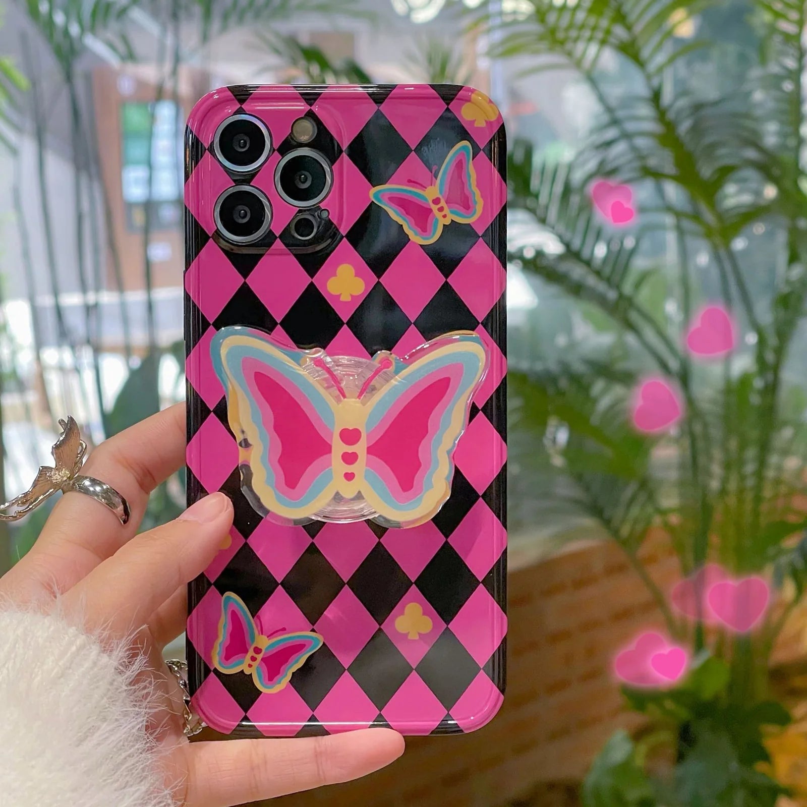 Hot Pink Butterfly Phone Case