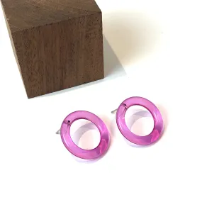 Hot Pink Donut Stud Earrings