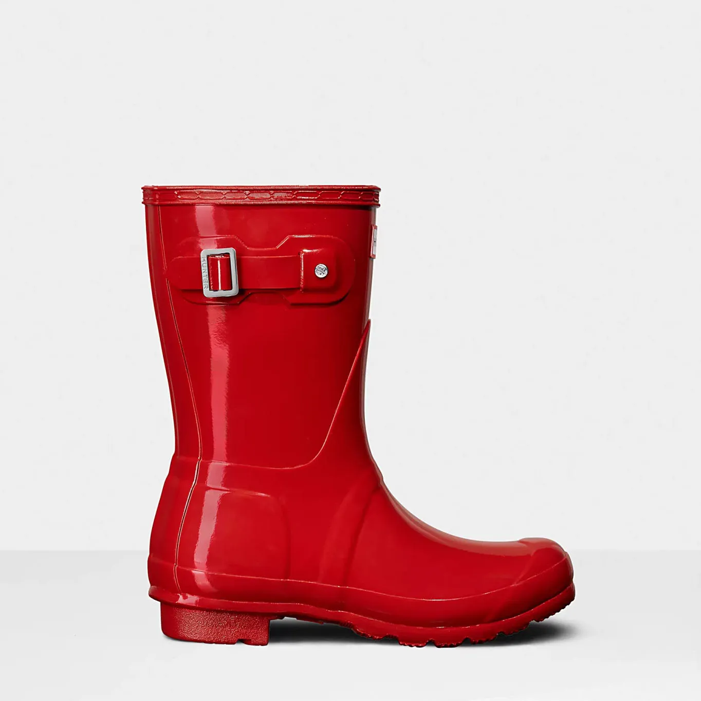 Hunter Women's Original Short Wellington Boots in Military Red Gloss