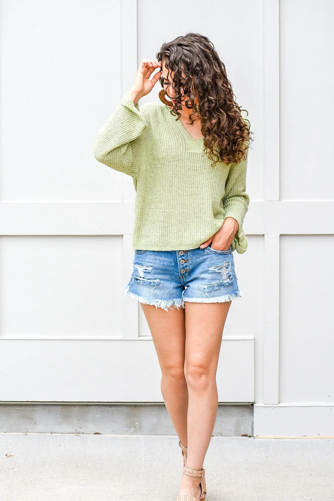 Ignite Light Green Pullover Top