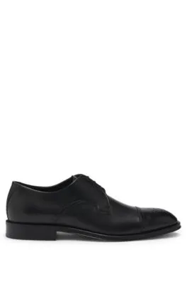 Italian-leather Derby shoes with cap toe