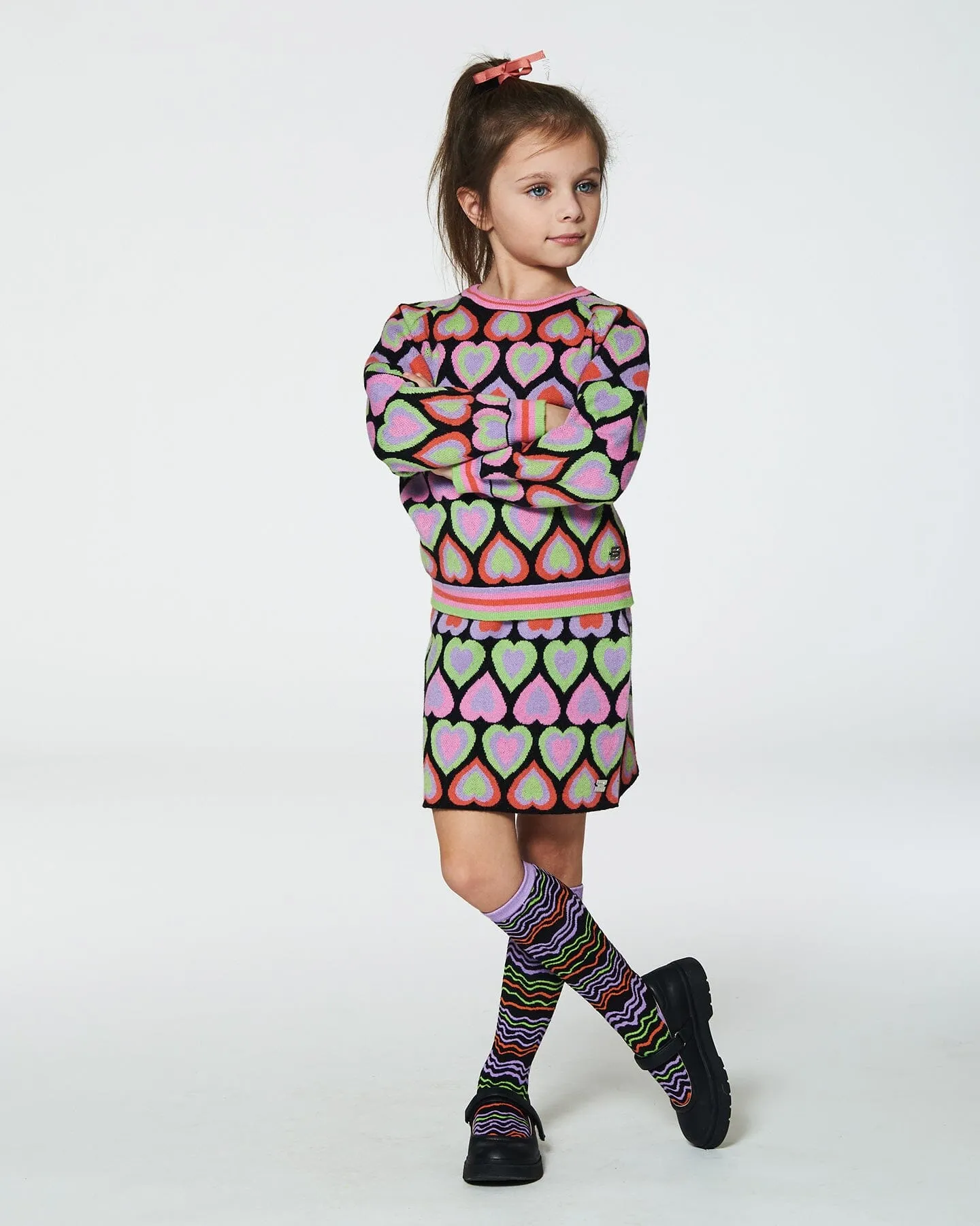 Jacquard Hearts Sweater Multicolor