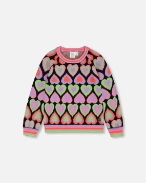 Jacquard Hearts Sweater Multicolor