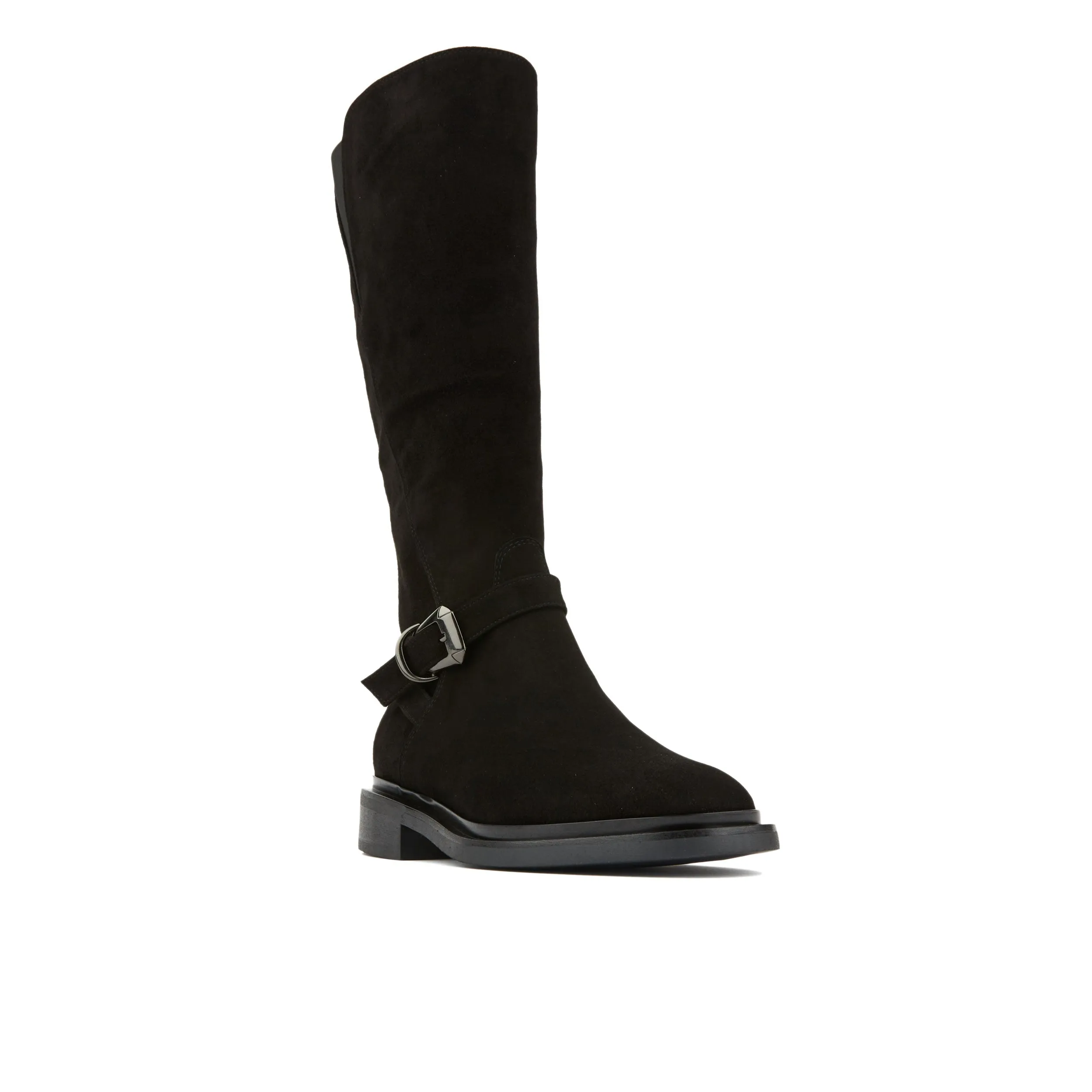 JAMIE BLACK - Women's leather knee high riding boots with rounded toe