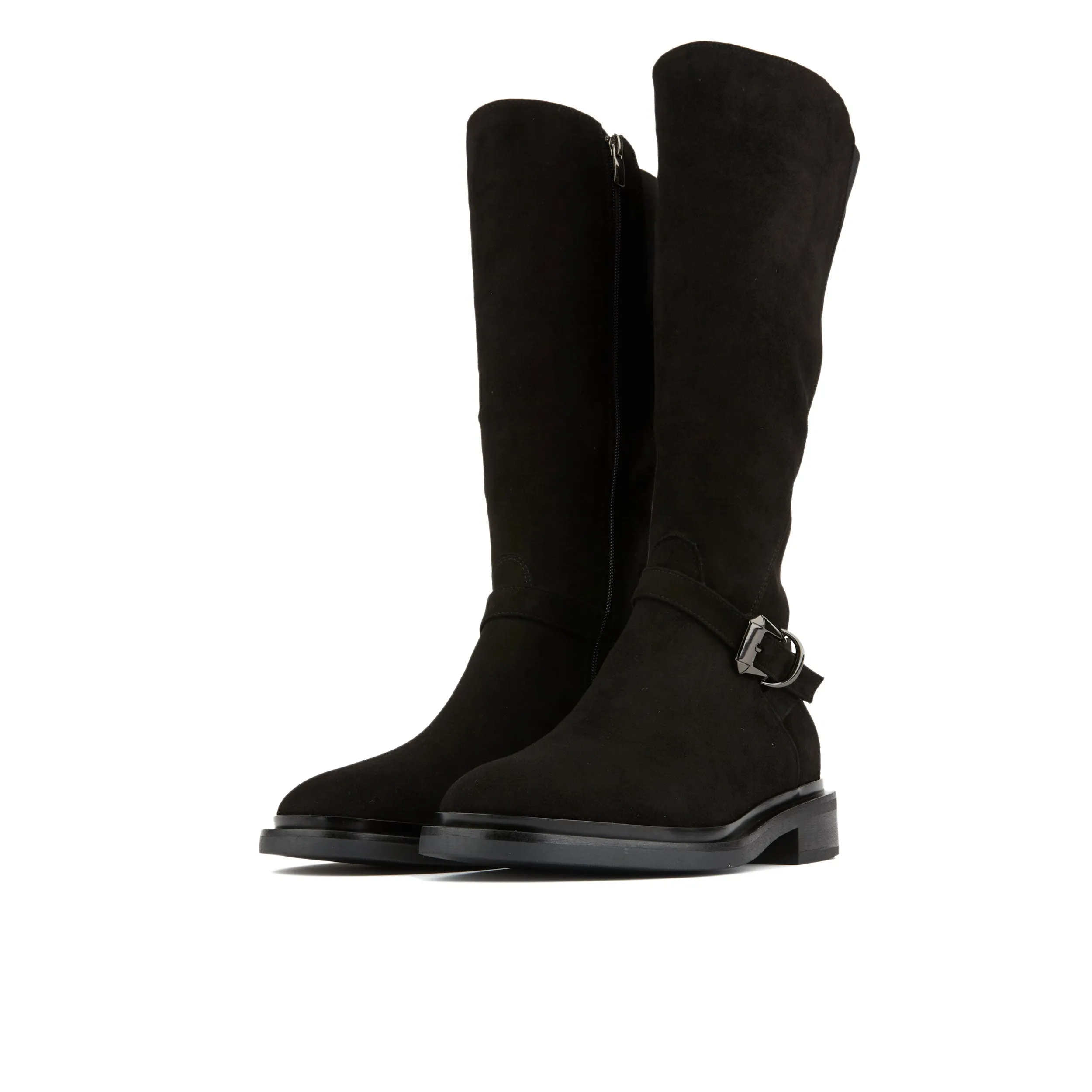 JAMIE BLACK - Women's leather knee high riding boots with rounded toe