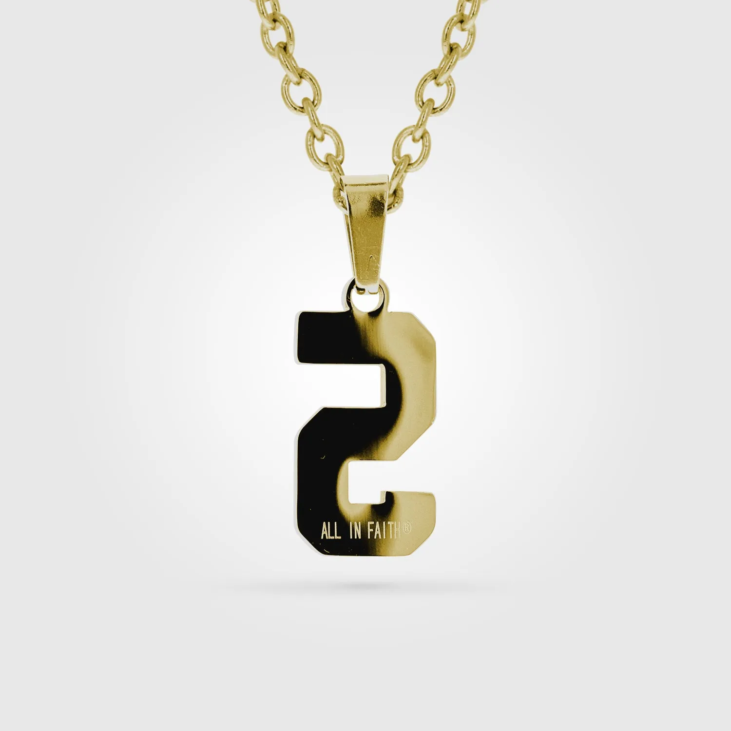 Jersey Number Necklace | Gold Stainless Steel