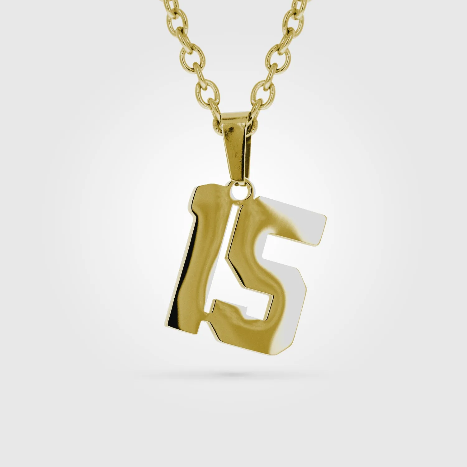 Jersey Number Necklace | Gold Stainless Steel