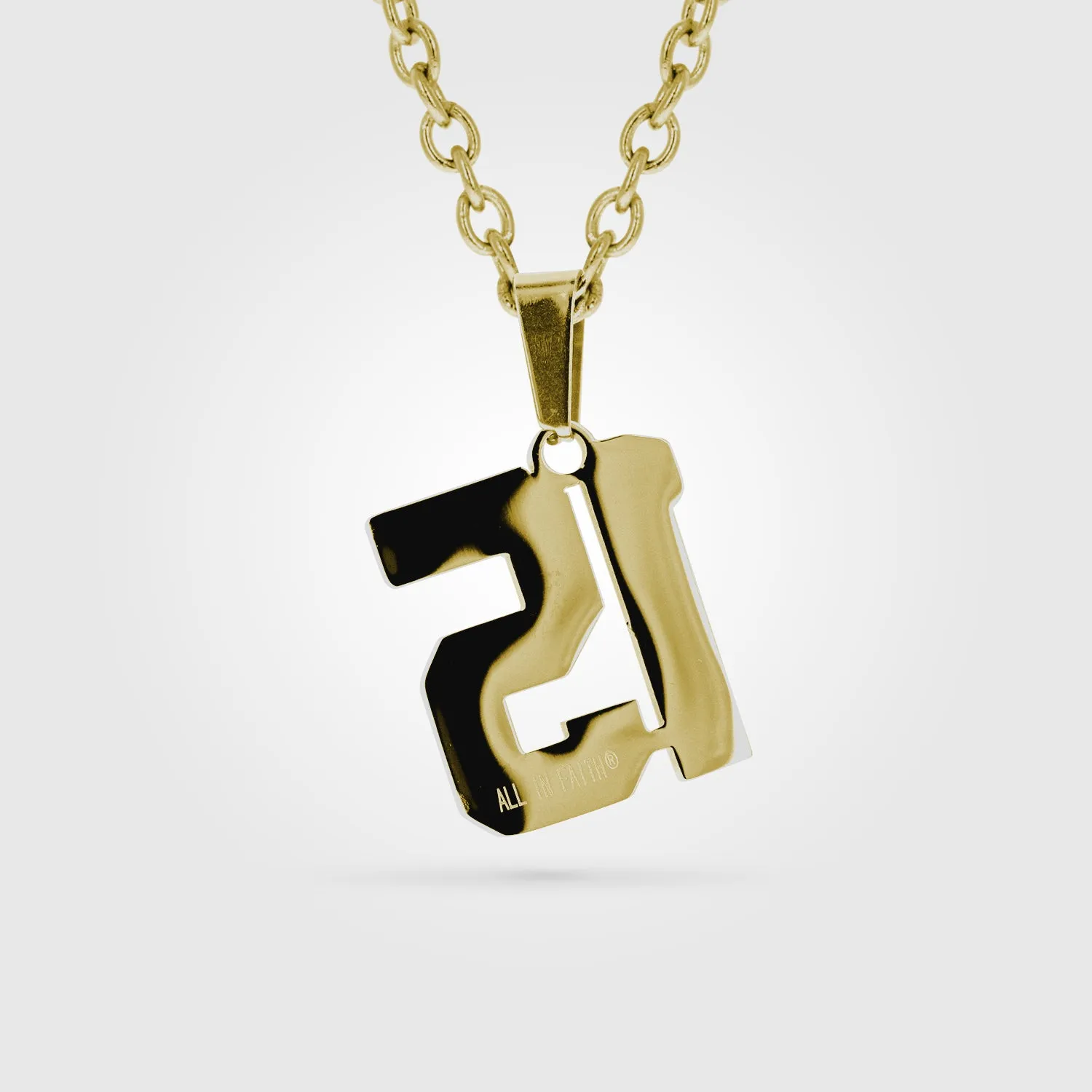 Jersey Number Necklace | Gold Stainless Steel