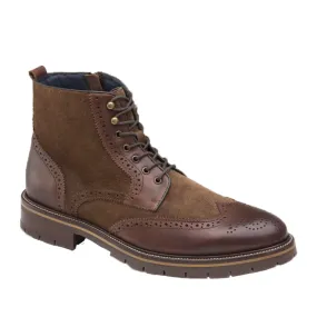 Johnston & Murphy Men's Cody Wingtip Zip Boots in Mahagony