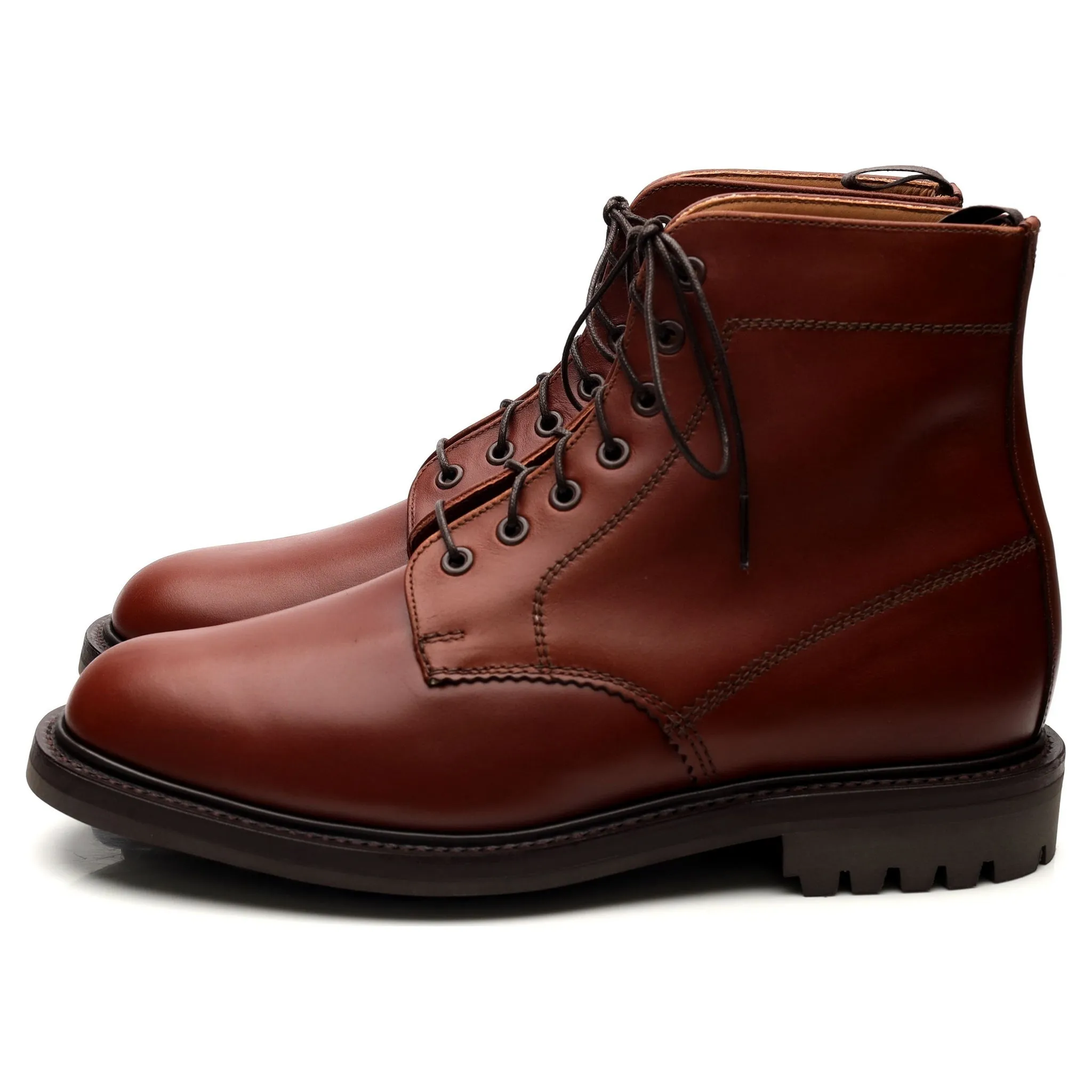 'Kelso' Brown Leather Boots UK 9 F