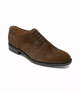 LOAKE 302 Premium Brogue Shoe - Brown Suede