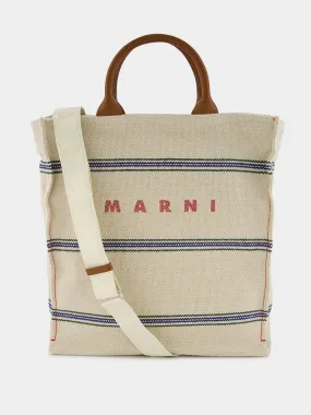 Logo-Print Canvas Tote Bag