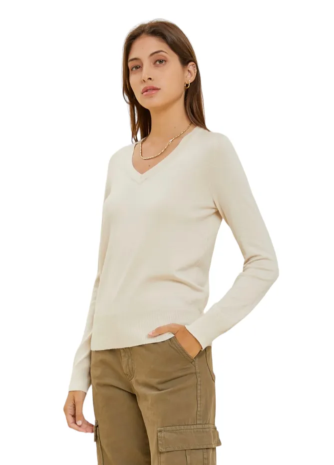 LONG SLEEVE V-NECK SWEATER