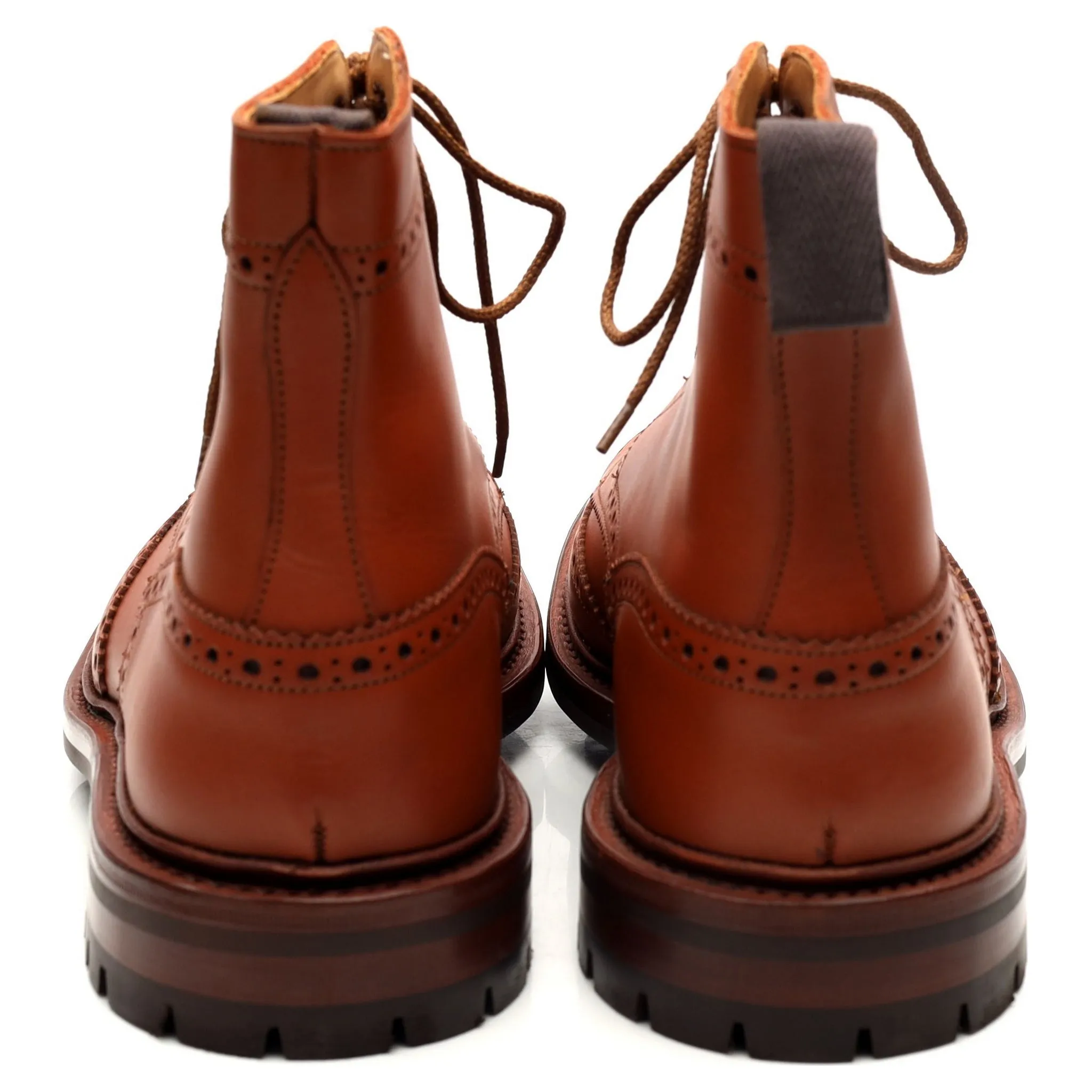 'Malton' Tan Brown Leather Brogue Boots UK 11