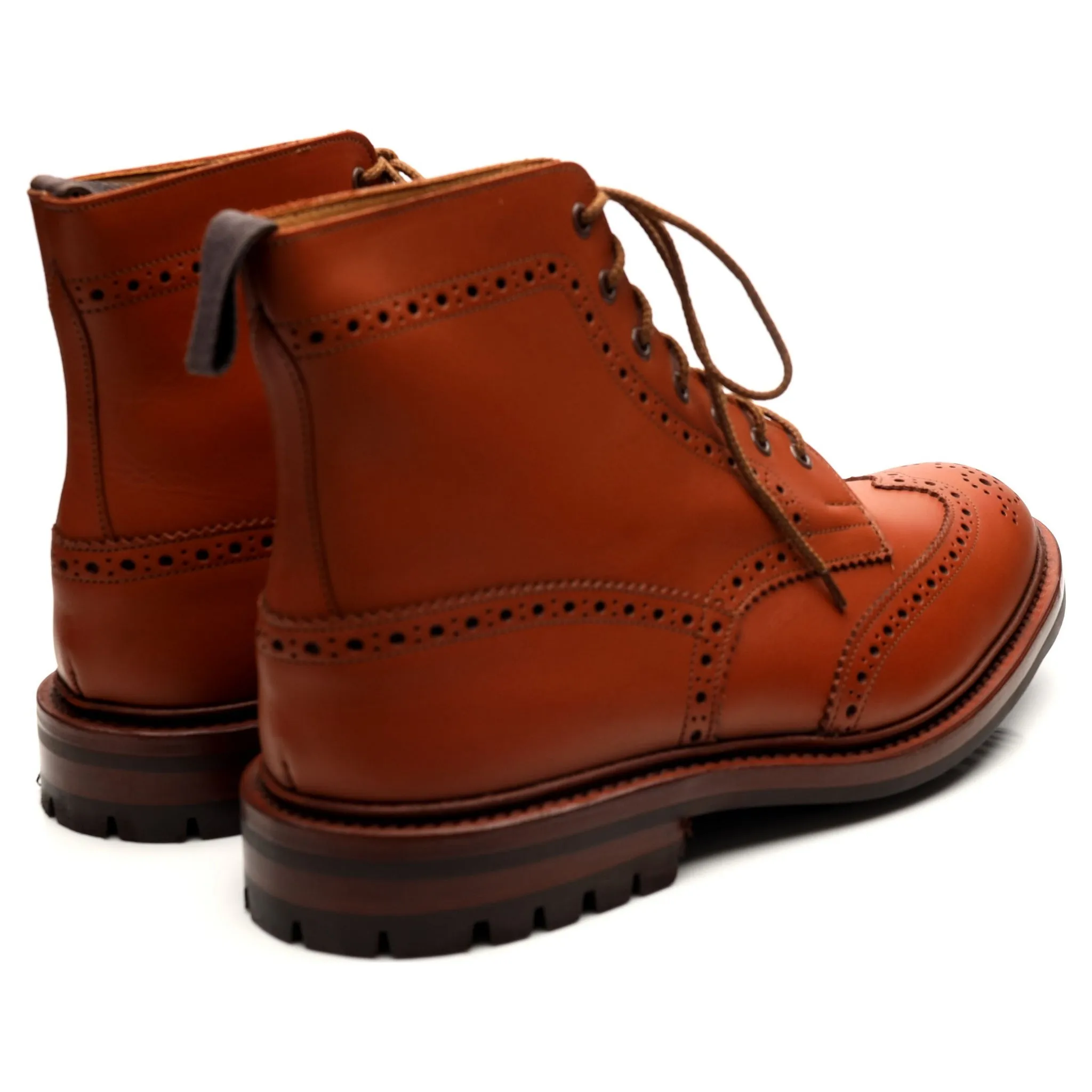 'Malton' Tan Brown Leather Brogue Boots UK 11