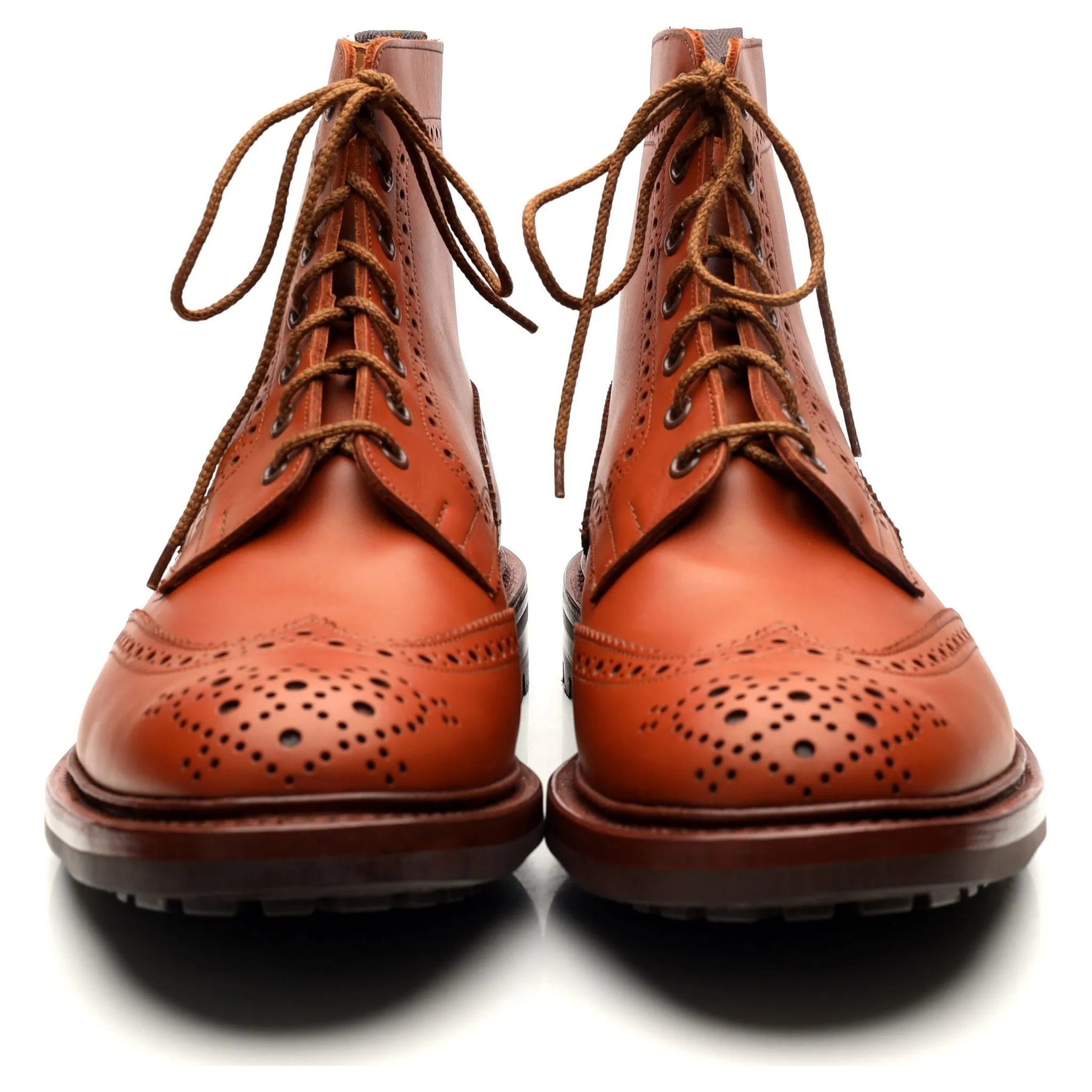 'Malton' Tan Brown Leather Brogue Boots UK 11