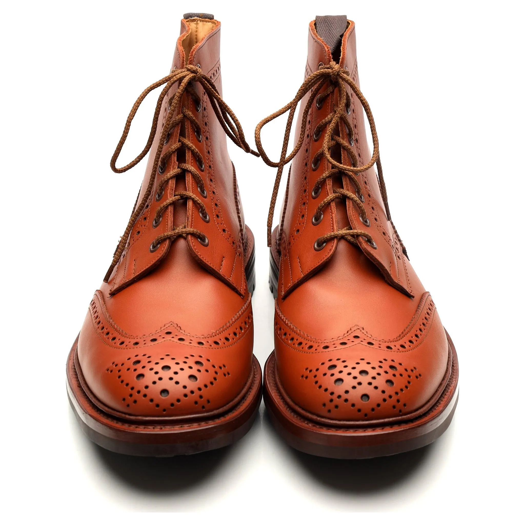 'Malton' Tan Brown Leather Brogue Boots UK 11