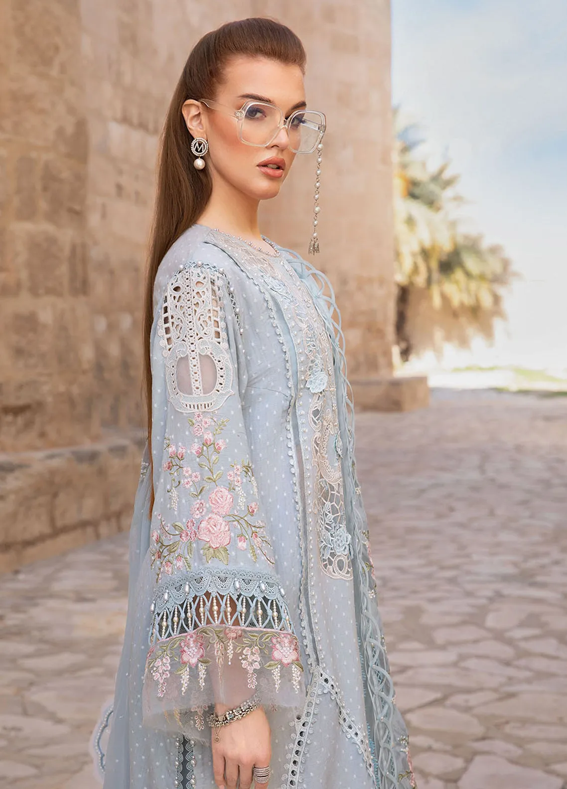 Maria B Embroidered Broshia Unstitched 3 Piece Suit - MB24VL 2410-B