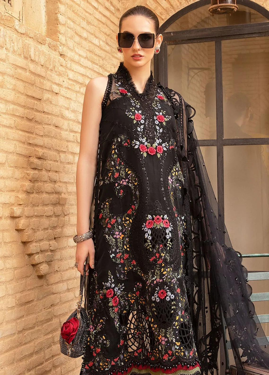 Maria B Embroidered Organza Unstitched 3 Piece Suit - MB24VL 2405-B