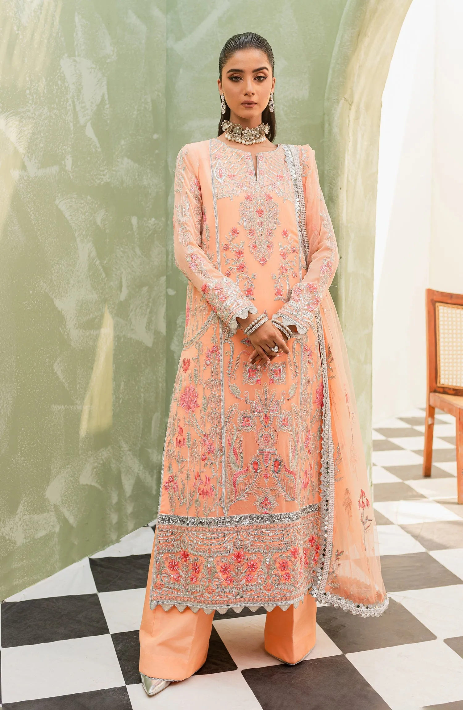 Maryum N Maria Murat Embroidered Chiffon Unstitched 3Pc Suit FFD-0114