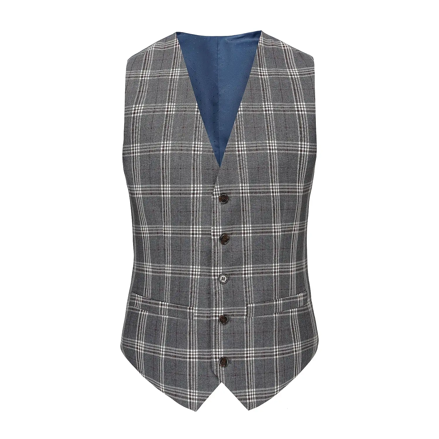 Men's Slim-Fit 3PC Check Plaid Suit