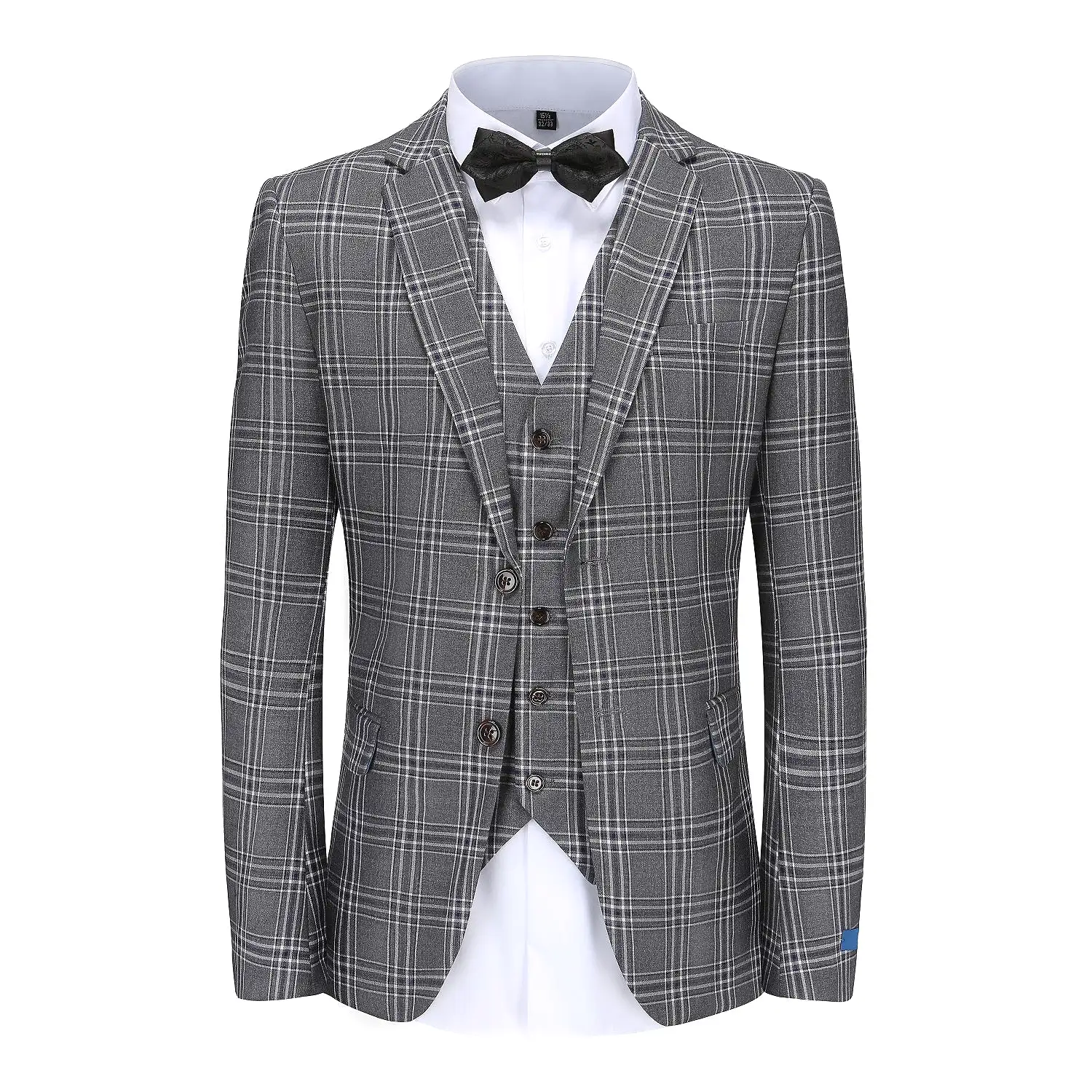 Men's Slim-Fit 3PC Glen Plaid Suit