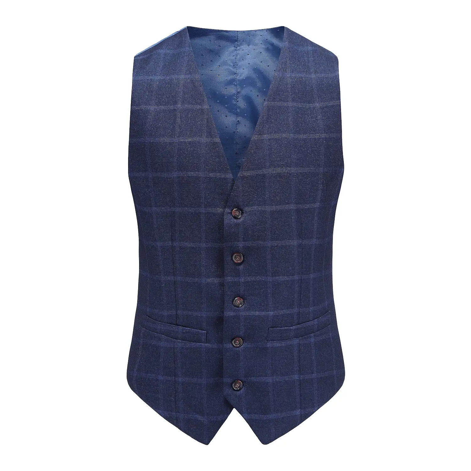 Men's Slim-Fit 3PC Windowpane Plaid Suit