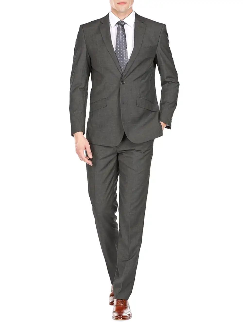 Men's Slim Fit Sharkskin 2 Piece Suit