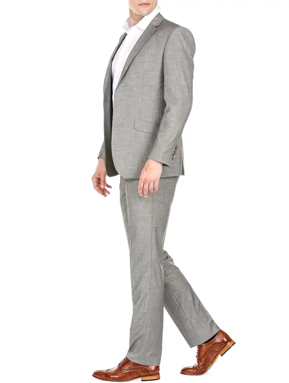 Men's Slim Fit Sharkskin 2 Piece Suit