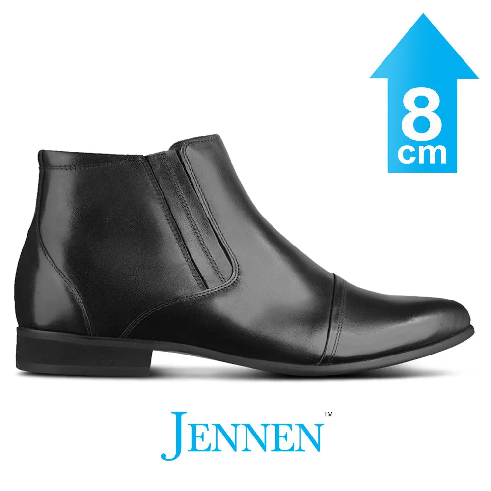 Mr. Ferras Vegan Black 8cm | 3.2 inches Taller Elevated Boots