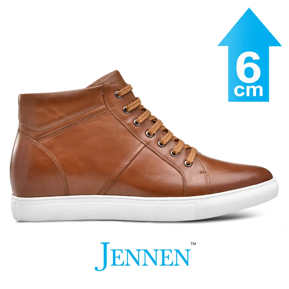 Mr. Gasser Brown 6cm | 2.4 inches Taller Elevator High Top Sneaker Boots