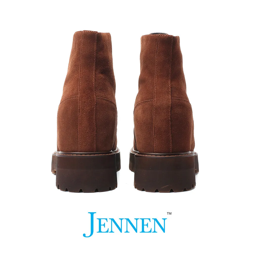 Mr. Moses 11cm | 4.33 inches Tallest Brown Suede Platform Boots