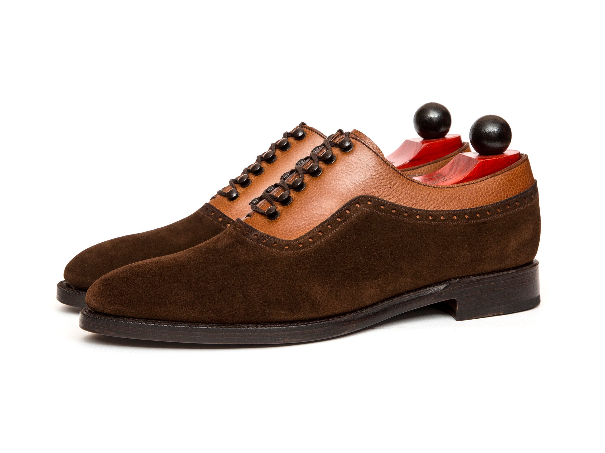 Mukilteo - MTO - Dark Brown Suede / Tan Soft Grain - TMG Last - Single Leather Sole