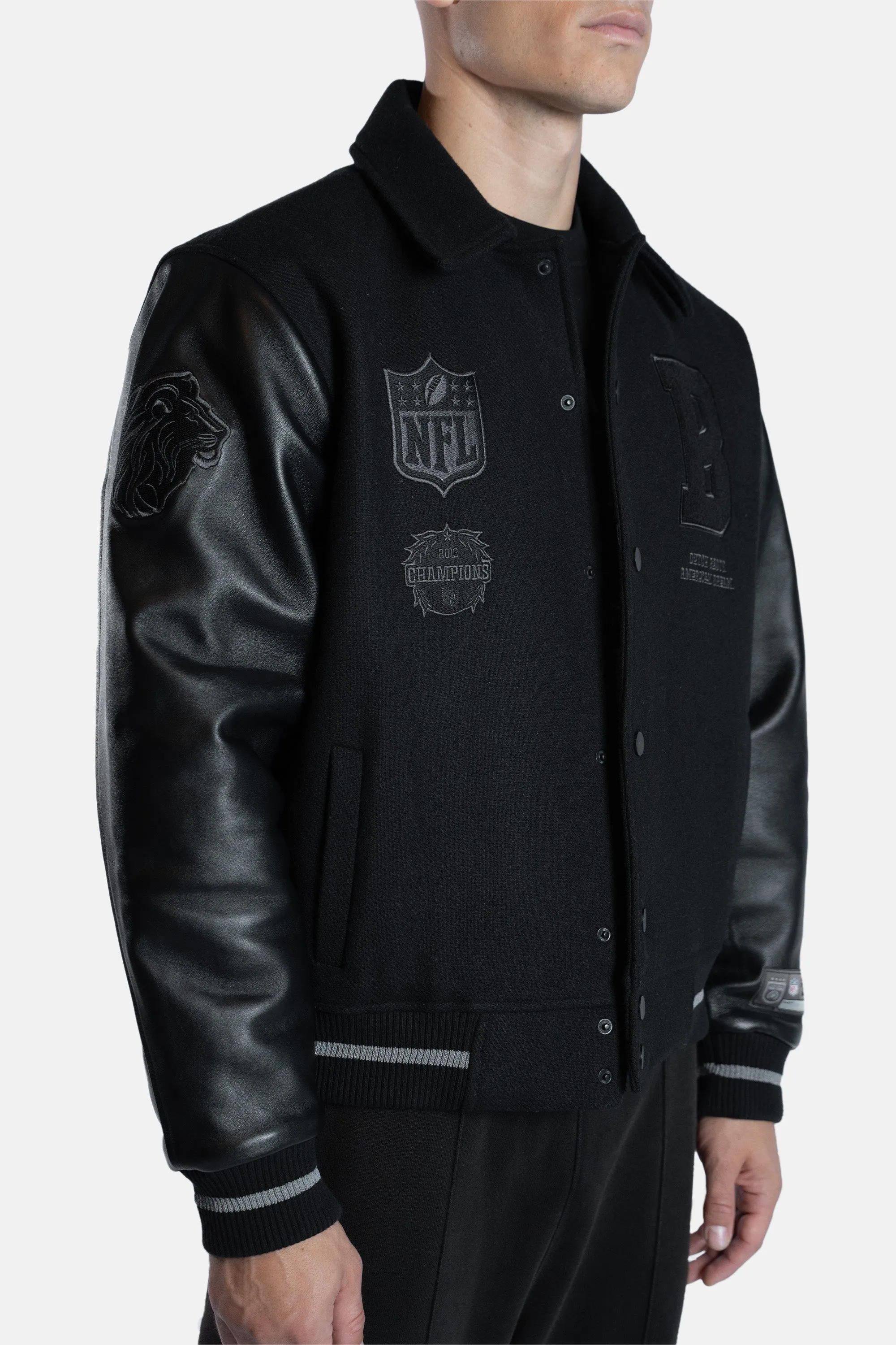 NFL x BALR. Varsity Jacket Jet Black