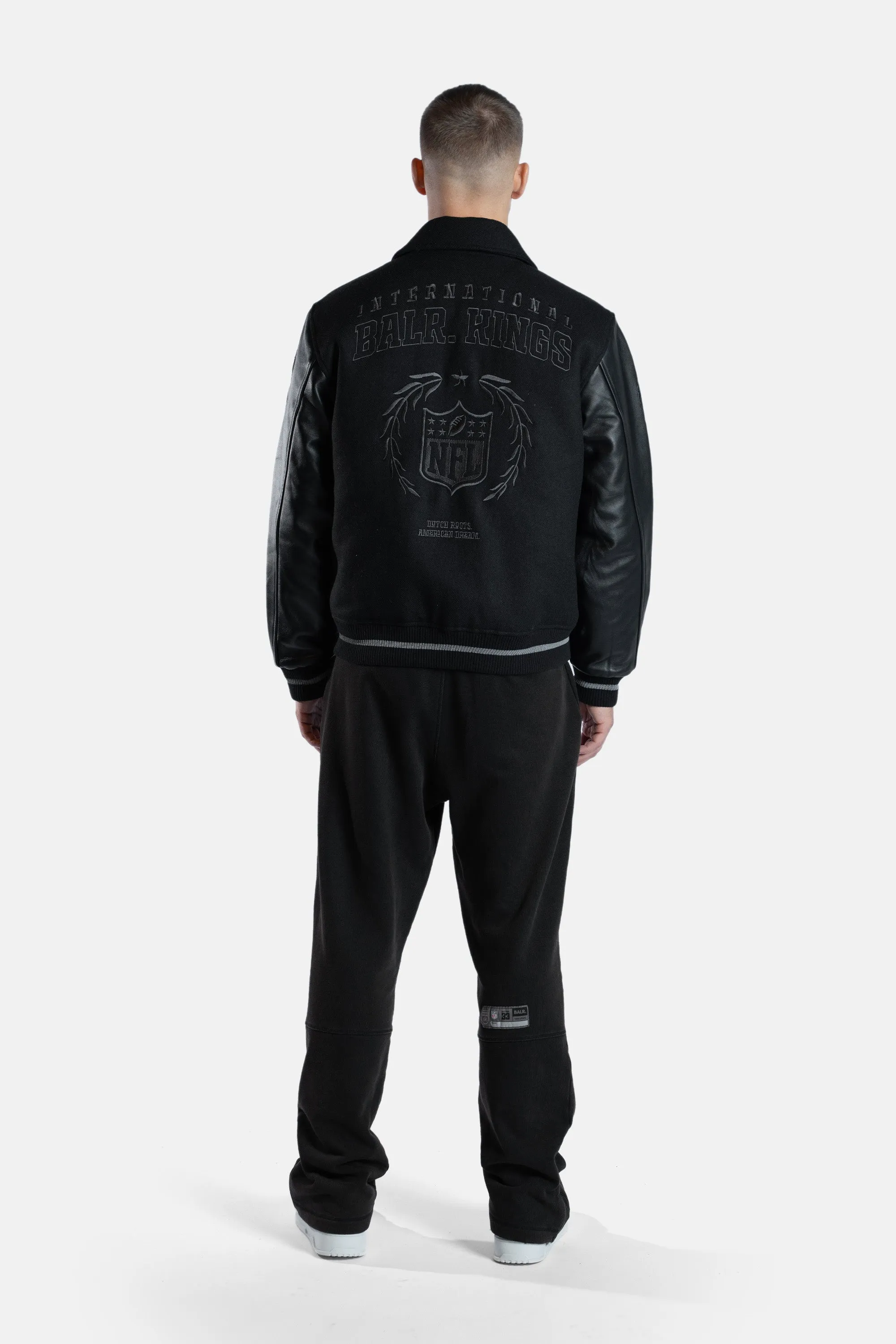 NFL x BALR. Varsity Jacket Jet Black