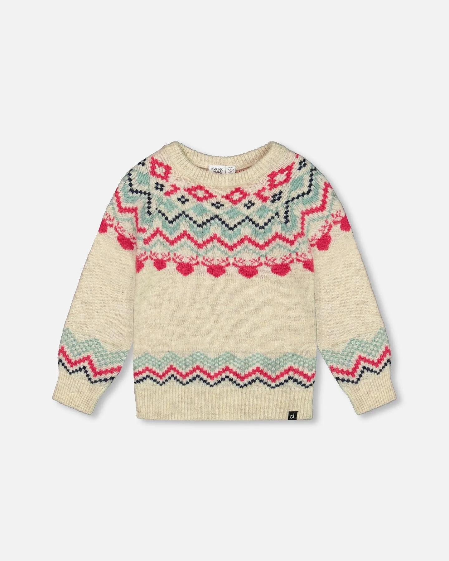 Norwegian Jacquard Sweater Beige Mix