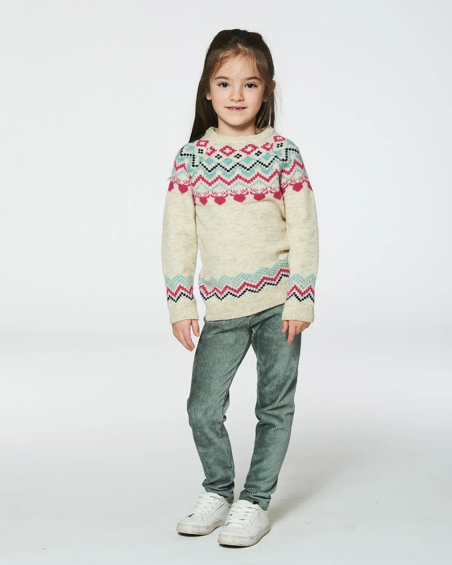 Norwegian Jacquard Sweater Beige Mix