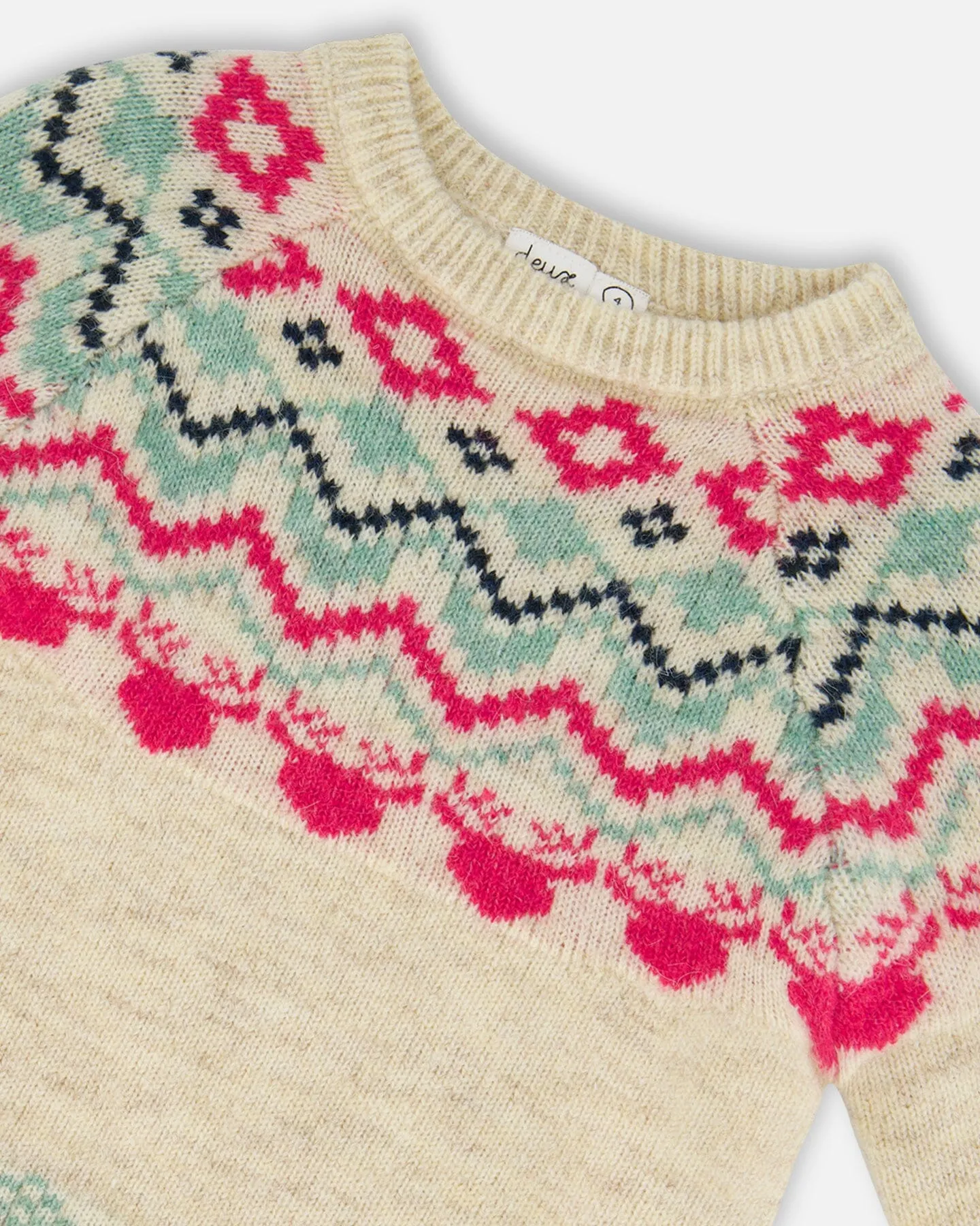 Norwegian Jacquard Sweater Beige Mix