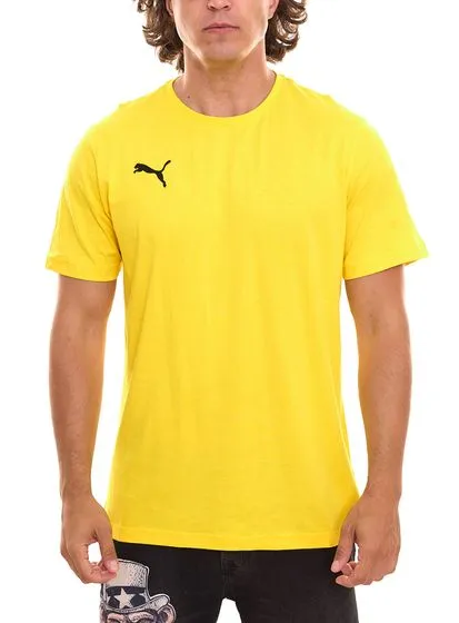 Pack of 2 PUMA TeamGoal 23 Casual Men's T-Shirt with Logo Print Cotton Shirt Football 656578 07 Yellow